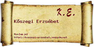 Kőszegi Erzsébet névjegykártya